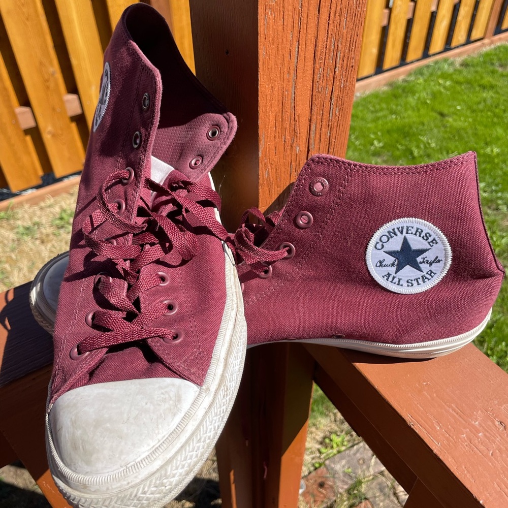 Converse Burgundy High Top Sneakers size 13